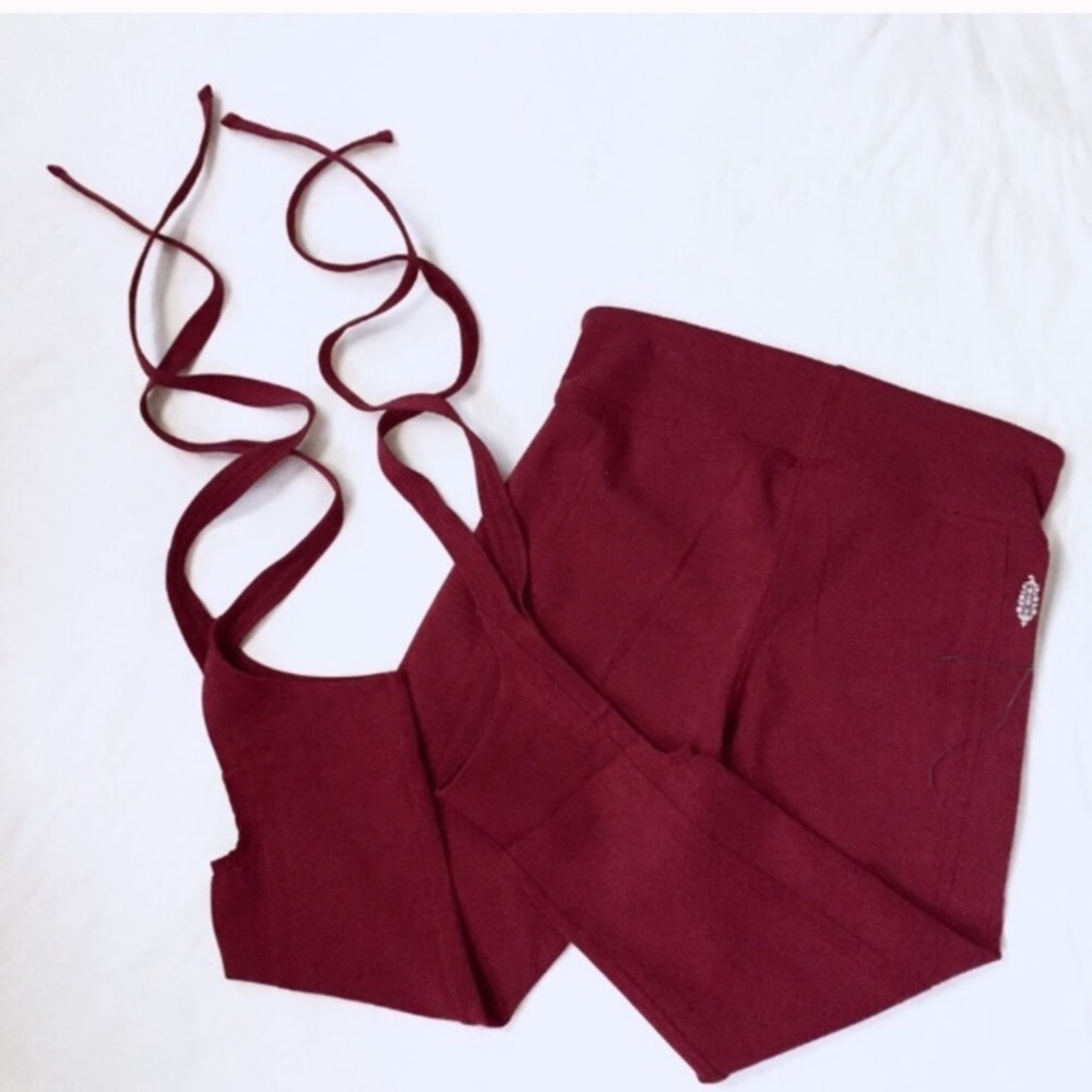 Burgundy FP leggings bow 3 for $35